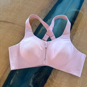 Knix Catalyst Front Zip Sports Bra, Pink Ginger, Size 3
